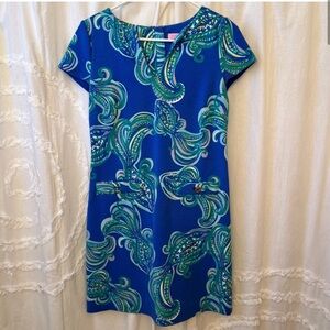 LILLY PULITZER Layton Blue Crush Shift Dress in She Got Sole Size Small